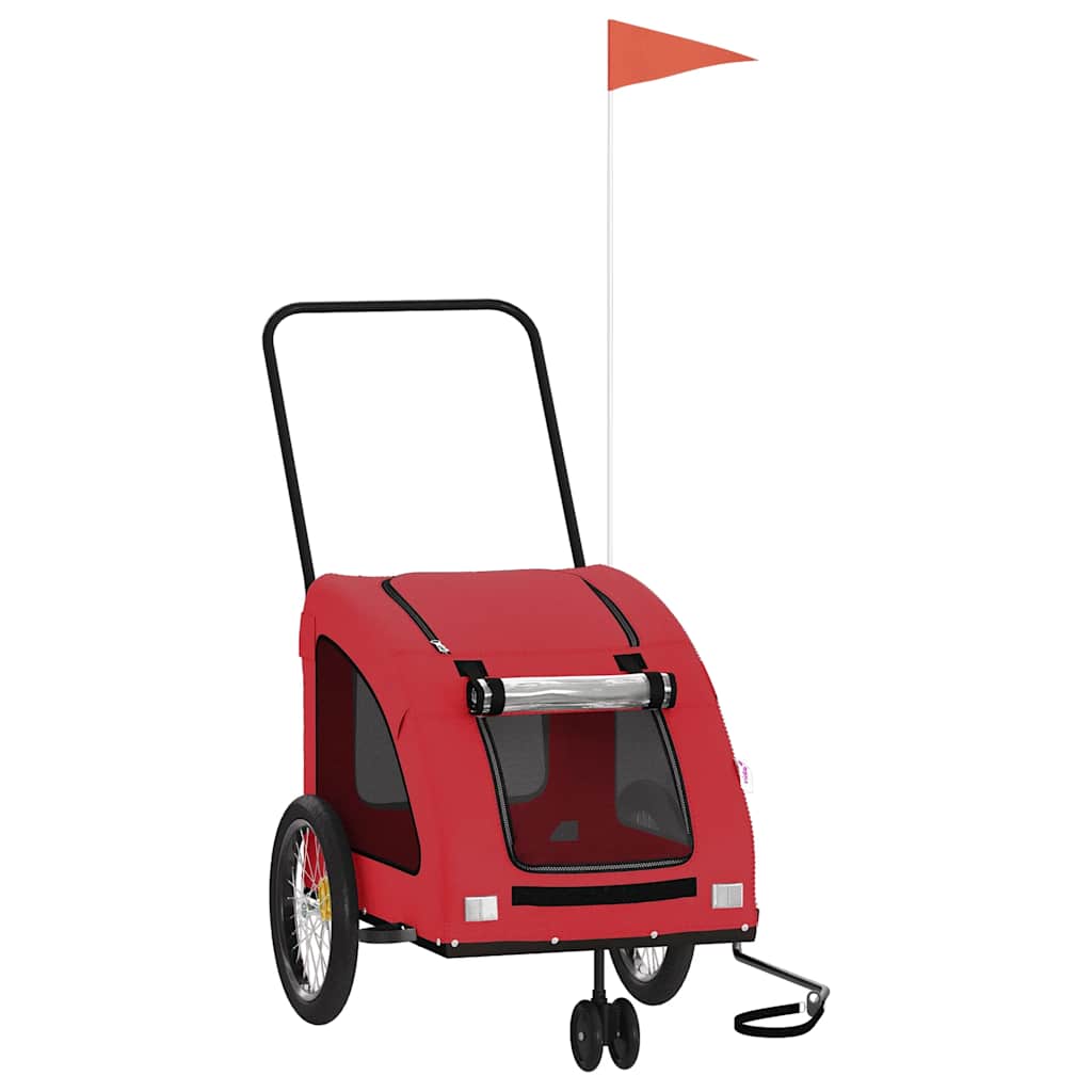 Vidaxl Dog Bike Trailer Oxford Fabric und Eisenrot