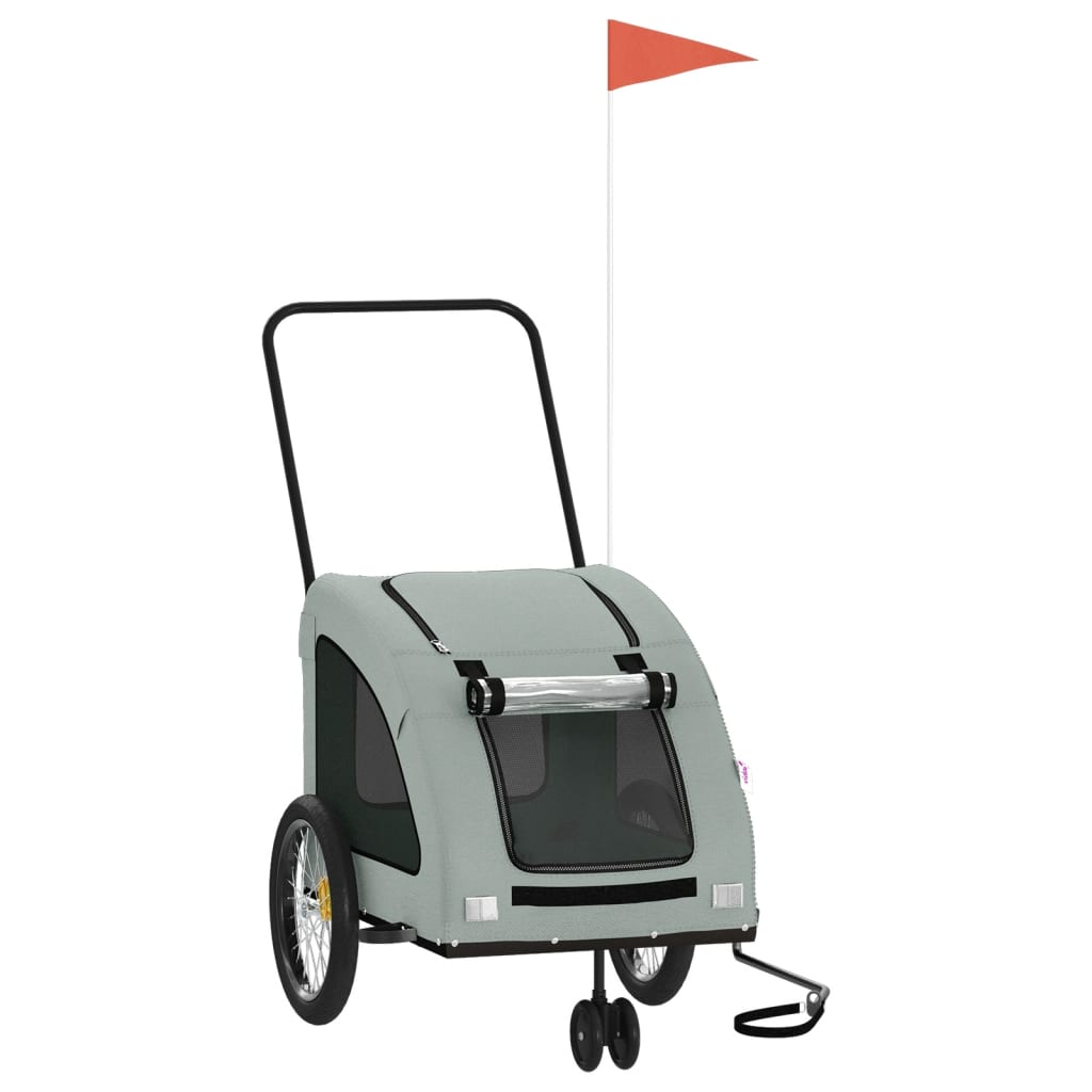 Vidaxl Dog Bike Trailer Oxford Fabric und Eisengrau