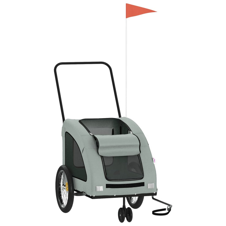 Vidaxl Dog Bike Trailer Oxford Fabric und Eisengrau