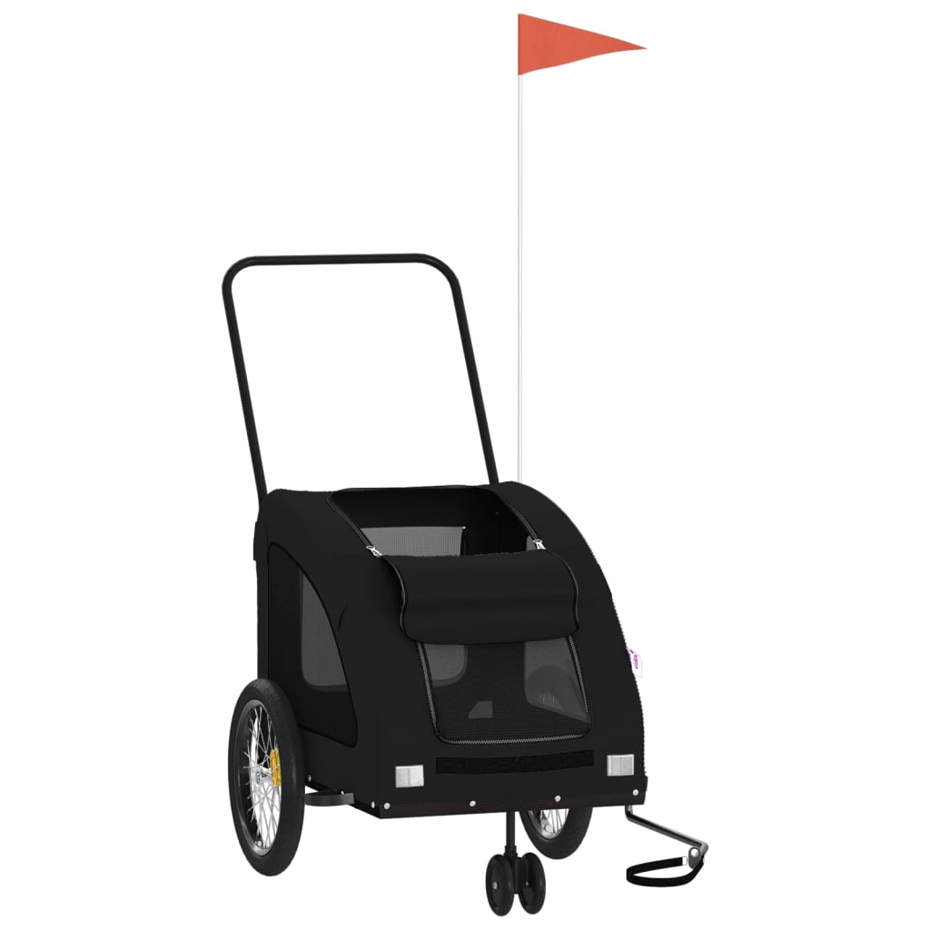 Vidaxl Dog Bike Trailer Oxford Fabric und Eisenschwarz
