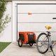 Vidaxl Dog Bike Trailer Oxford Stoff und Eisenorange und Schwarz