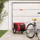 Vidaxl Dog Bike Trailer Oxford Fabric und Eisenrot und Schwarz