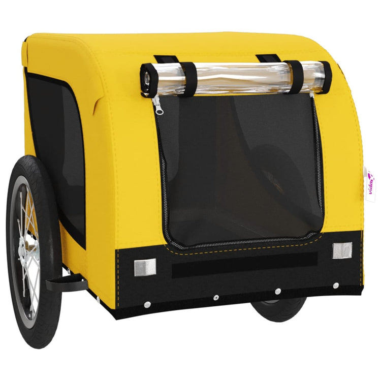 Vidaxl Dog Bike Trailer Oxford Stoff und Eisengelb und Schwarz