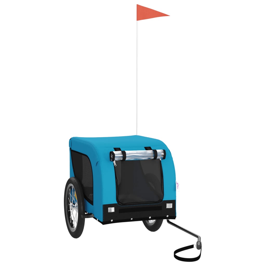 Vidaxl Dog Bike Trailer Oxford Stoff und Eisenblau und Schwarz