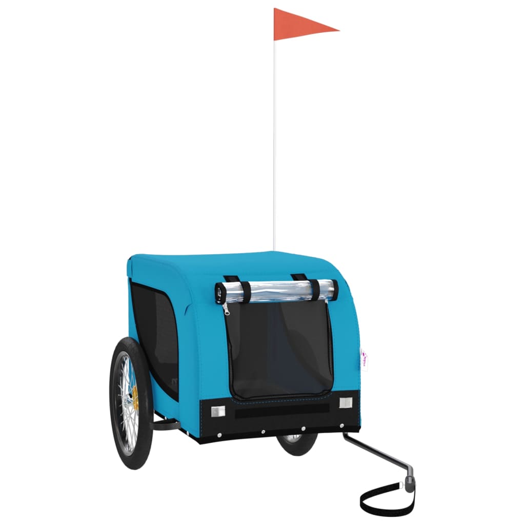Vidaxl Dog Bike Trailer Oxford Stoff und Eisenblau und Schwarz
