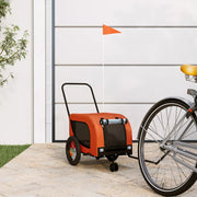 Vidaxl Dog Bike Trailer Oxford Stoff und Eisenorange und Schwarz - afbeelding 1