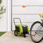Vidaxl Dog Bike Trailer Oxford Fabric und Eisengrün und Schwarz - afbeelding 1