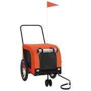 Vidaxl Dog Bike Trailer Oxford Stoff und Eisenorange und Schwarz - afbeelding 2
