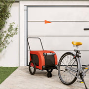 Vidaxl Dog Bike Trailer Oxford Stoff und Eisenorange und Schwarz - afbeelding 1