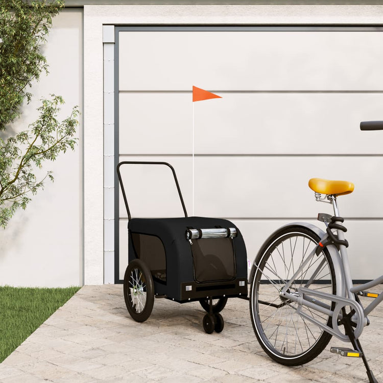 Vidaxl Dog Bike Trailer Oxford Fabric und Eisenschwarz