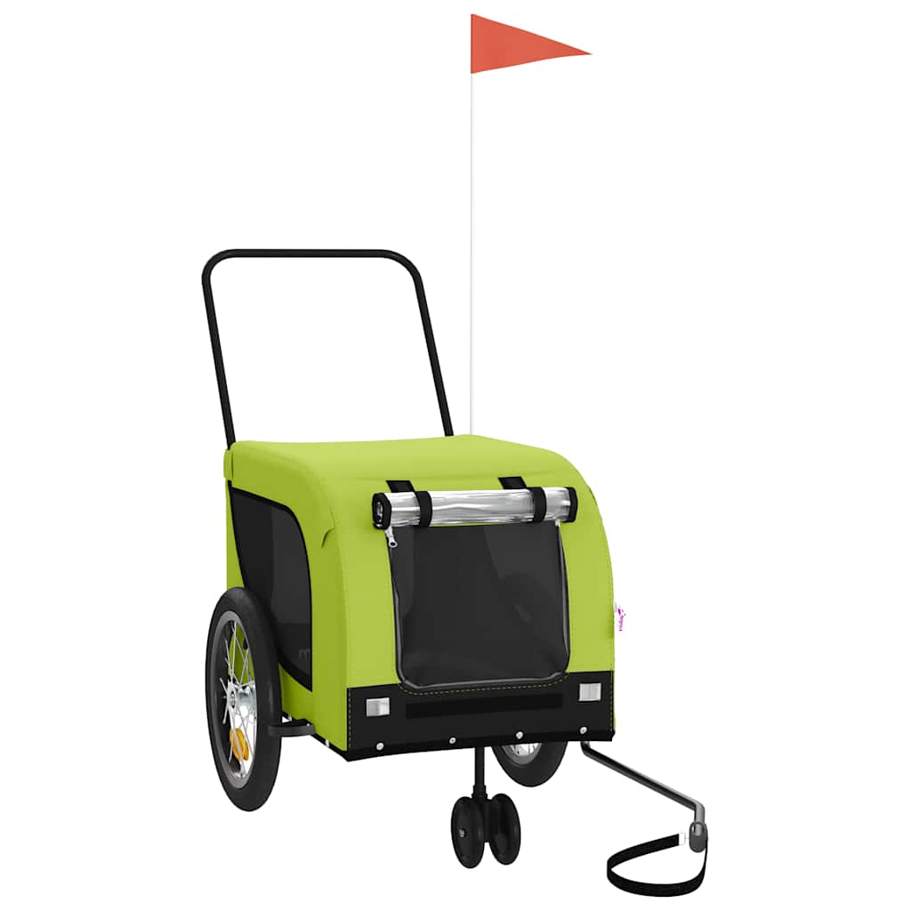 Vidaxl Dog Bike Trailer Oxford Fabric und Eisengrün und Schwarz