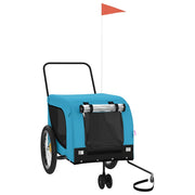 Vidaxl Dog Bike Trailer Oxford Stoff und Eisenblau und Schwarz - afbeelding 2