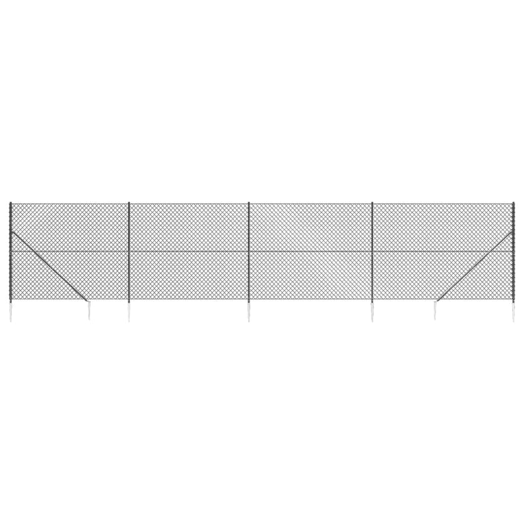Vidaxl -Netzzaun mit Bodenanker 1,8x10 m Anthrazit -ausgelöst