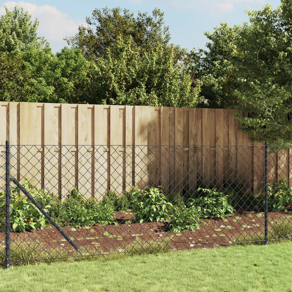 Vidaxl -Netzzaun mit FLENS 1x25 M Anthrazit -ausgelöst
