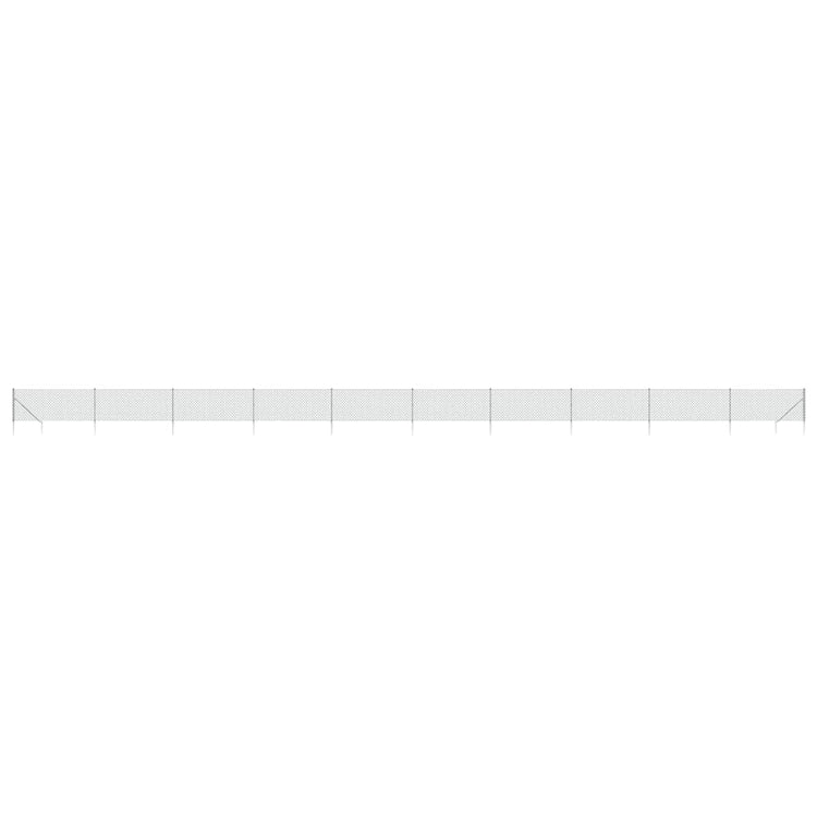 Vidaxl -Netzzaun mit Bodenanker 0,8 x 25 m silberfarben