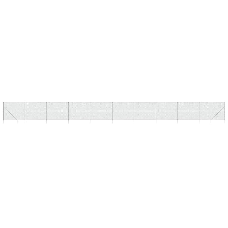 Vidaxl -Netzzaun mit Bodenanker 1,6x25 m silberfarben