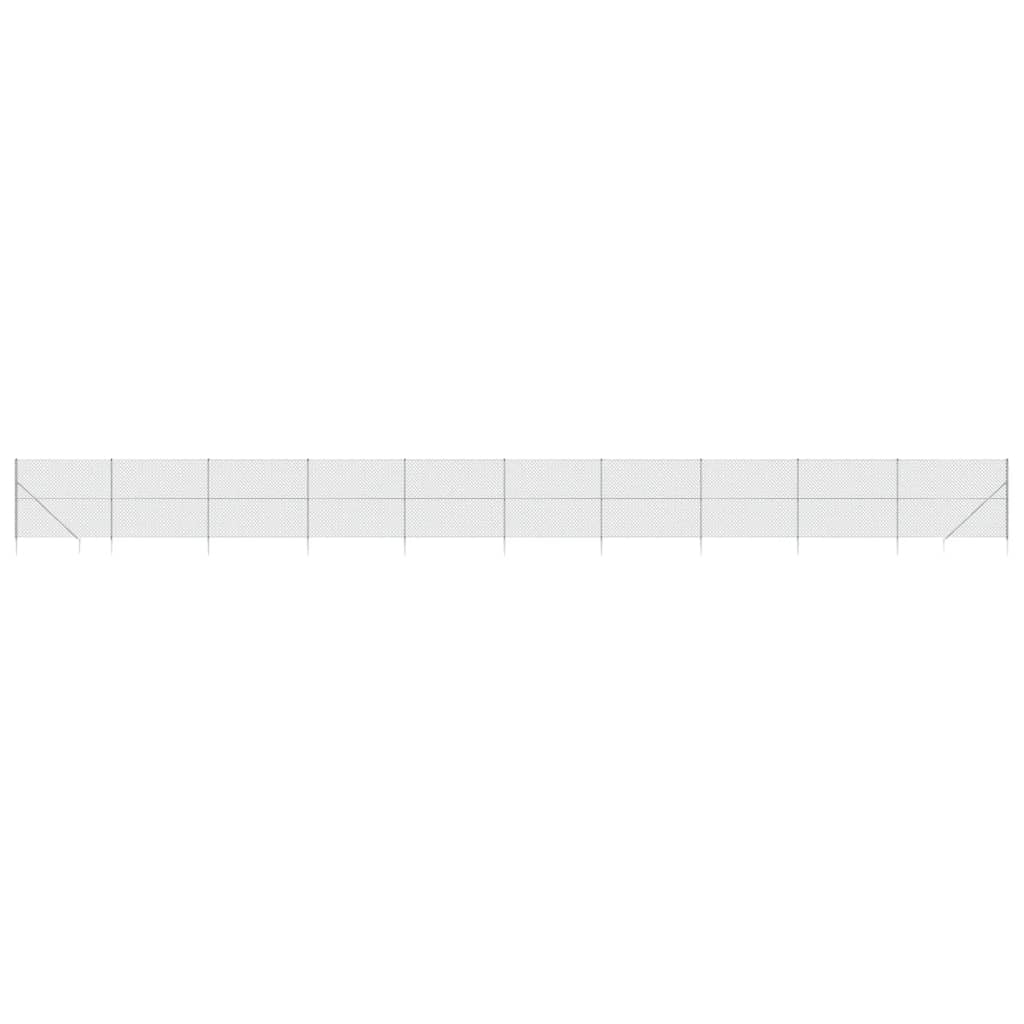 Vidaxl -Netzzaun mit Erdanker 2,2 x 25 m silberfarben