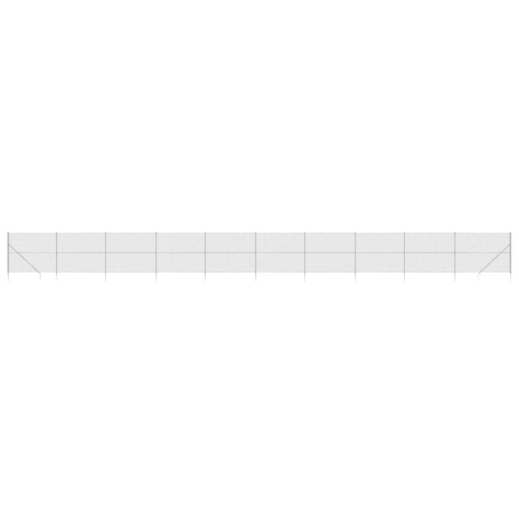 Vidaxl -Netzzaun mit Erdanker 2,2 x 25 m silberfarben