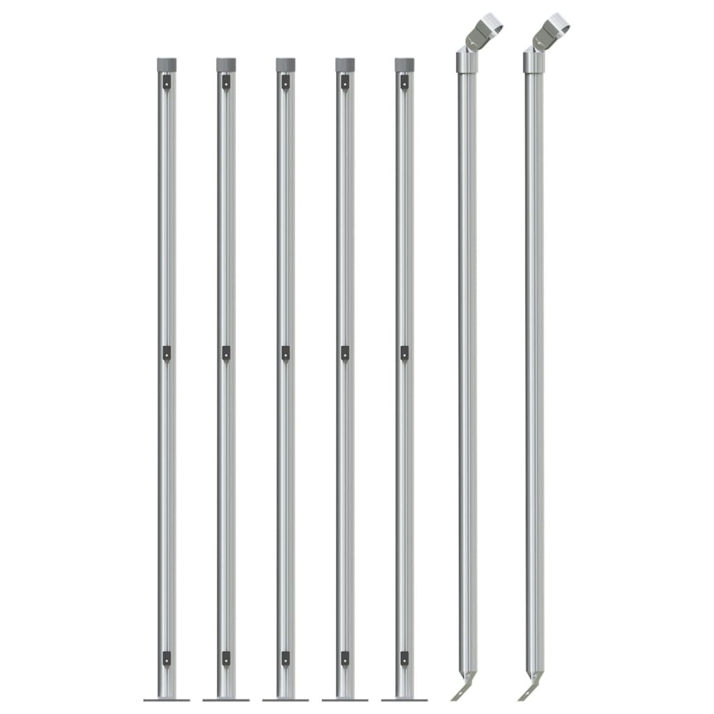 Vidaxl -Netzzaun mit Flansch 0,8 x 10 m silberfarben