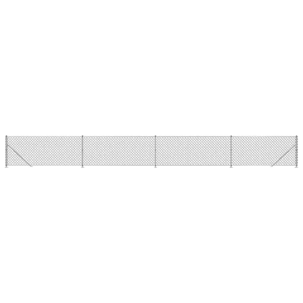 Vidaxl -Netzzaun mit FLens 1x10 m silberfarben