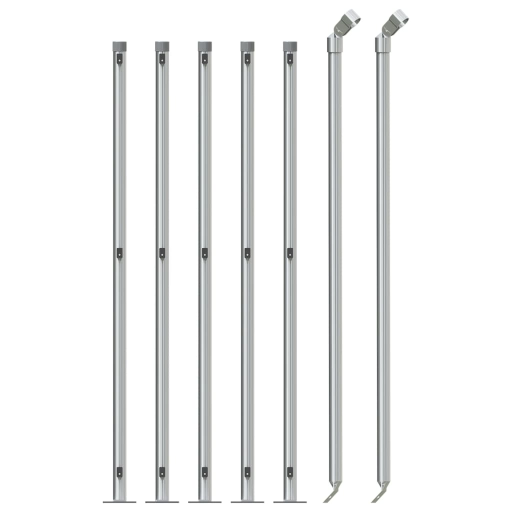 Vidaxl -Netzzaun mit FLens 1x10 m silberfarben