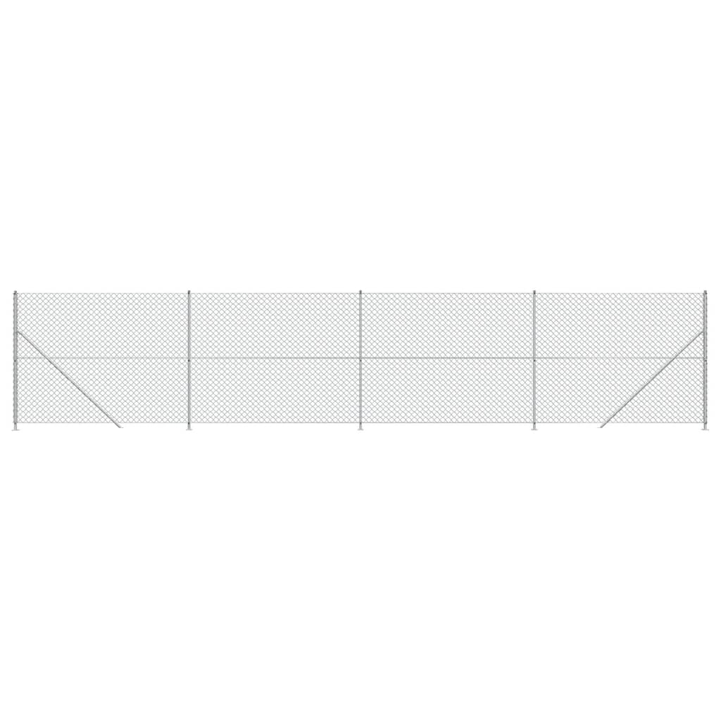 Vidaxl -Netzzaun mit Flansch 1,4x10 m silberfarben