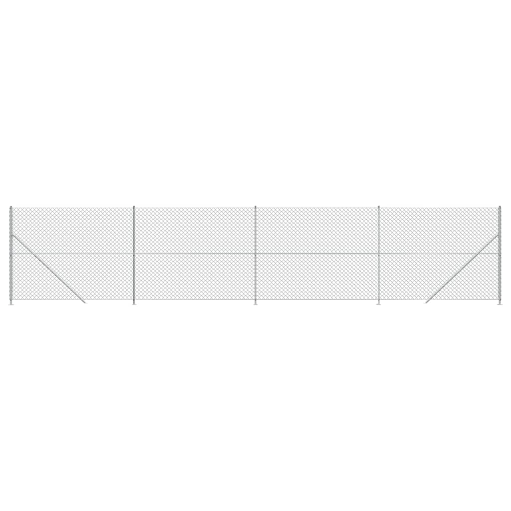 Vidaxl -Netzzaun mit Flansch 1,8 x 10 m silberfarben