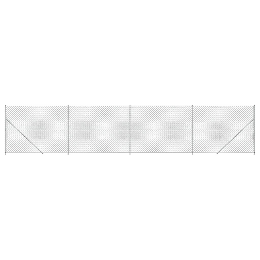 Vidaxl -Netzzaun mit FLENS 2x10 m silberfarben