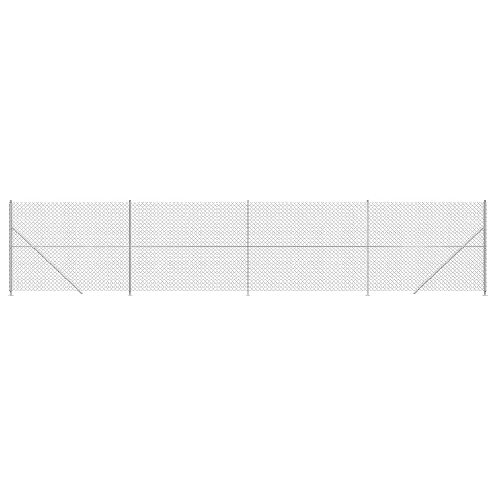 Vidaxl -Netzzaun mit Flansch 2,2 x 10 m silberfarben