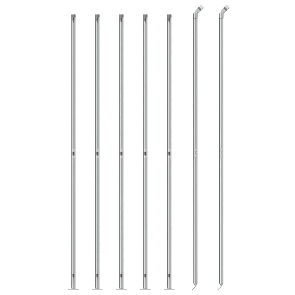 Vidaxl -Netzzaun mit Flansch 2,2 x 10 m silberfarben