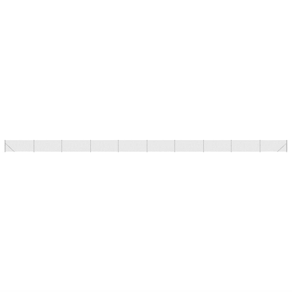 Vidaxl -Netzzaun mit Flansch 0,8 x 25 m silberfarben