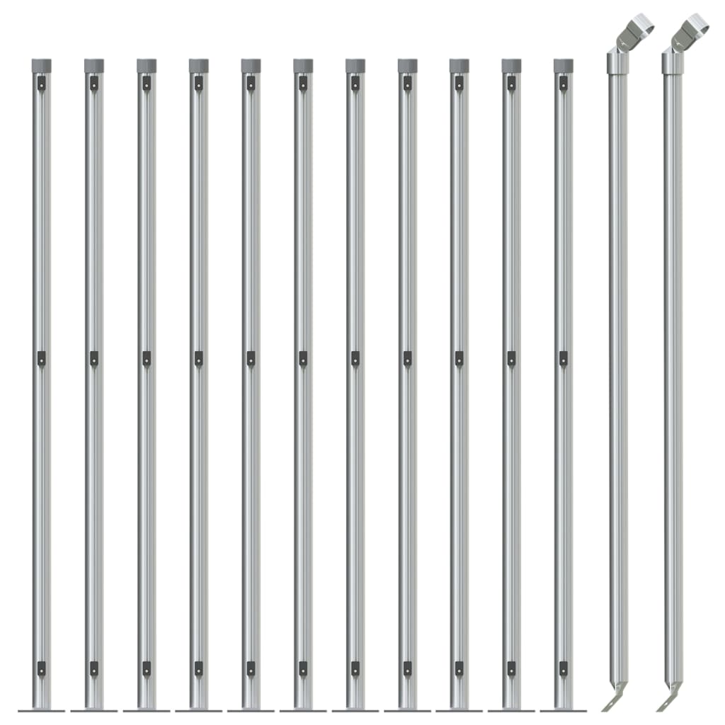 Vidaxl -Netzzaun mit Flansch 0,8 x 25 m silberfarben