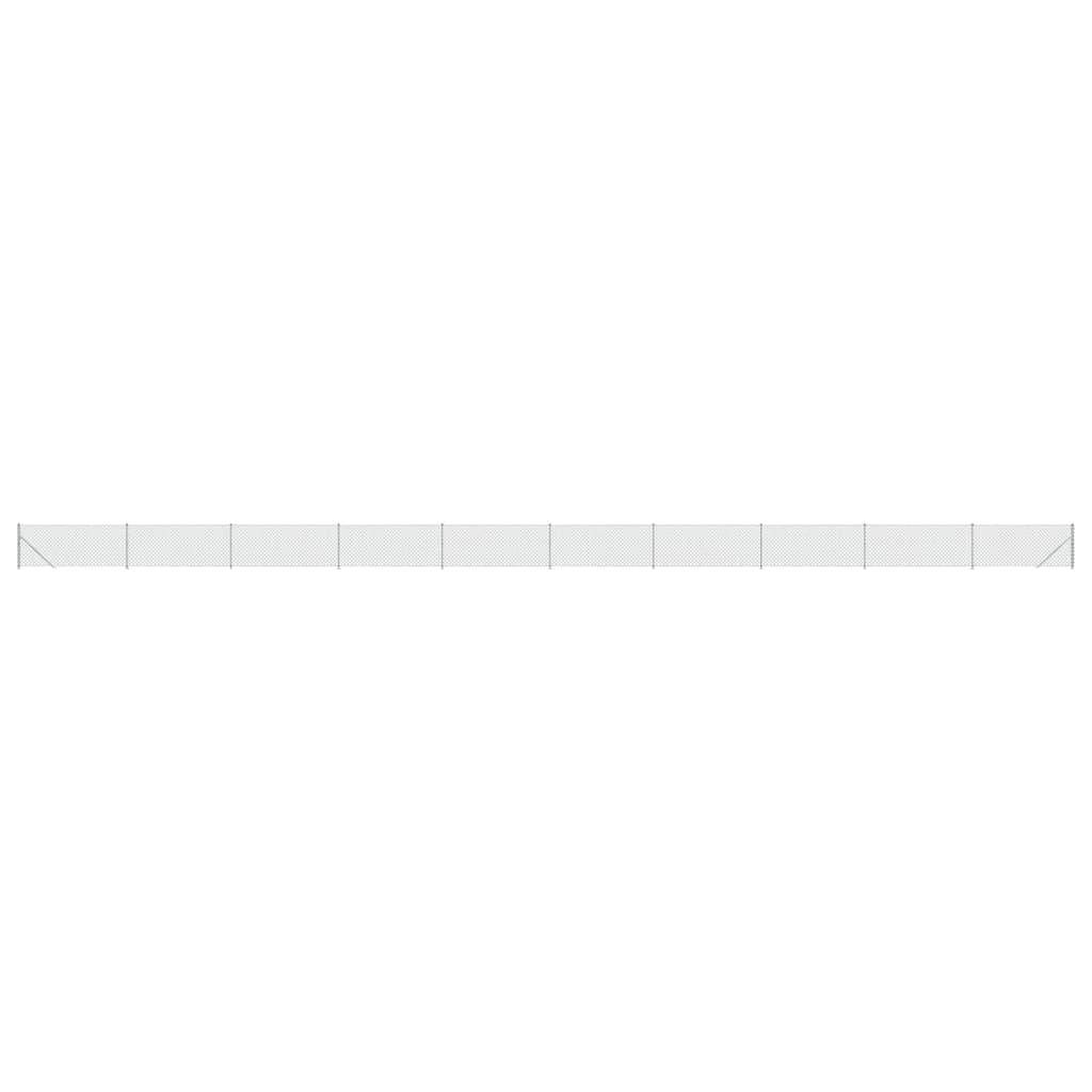 Vidaxl -Netzzaun mit Flansch 1,1x25 m silberfarben