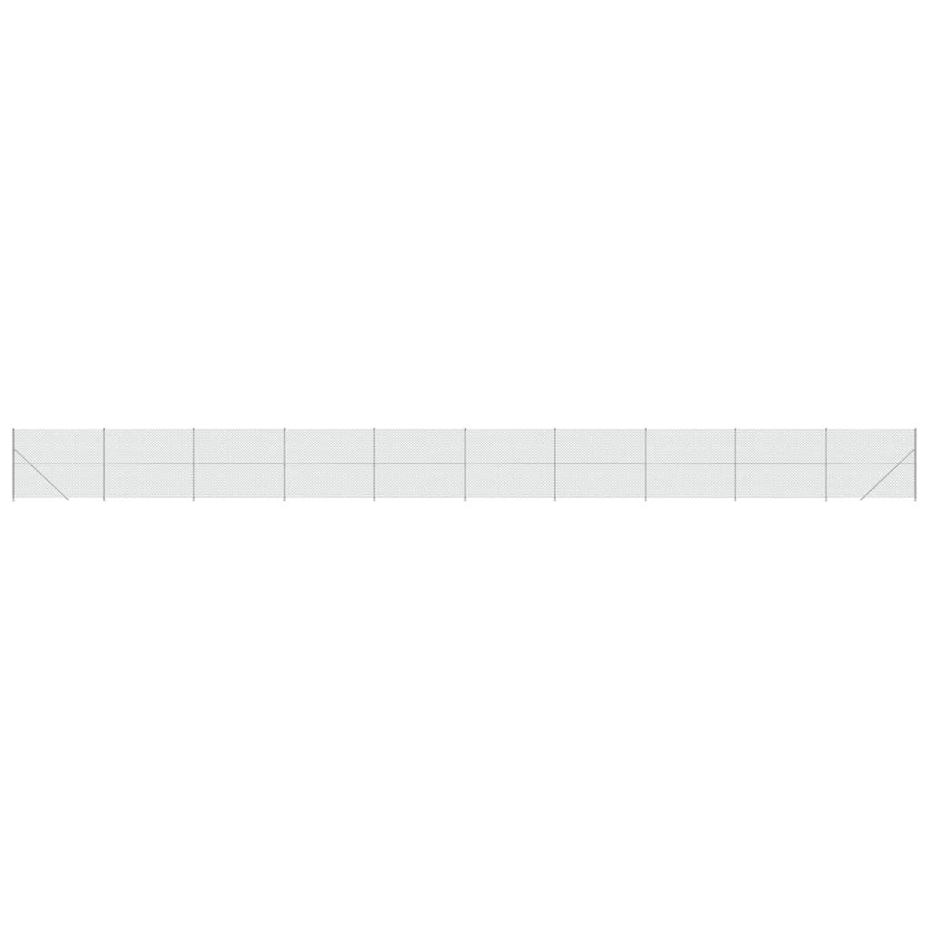 Vidaxl -Netzzaun mit Flansch 1,4x25 m silberfarben