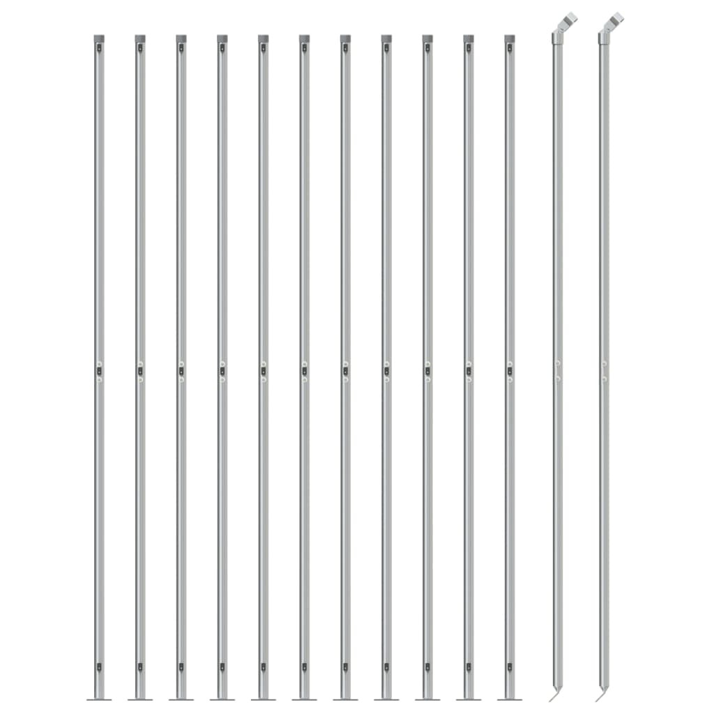 Vidaxl -Netzzaun mit Flansch 1,4x25 m silberfarben