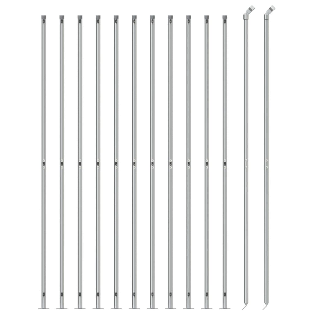Vidaxl -Netzzaun mit Flansch 1,6x25 m silberfarben
