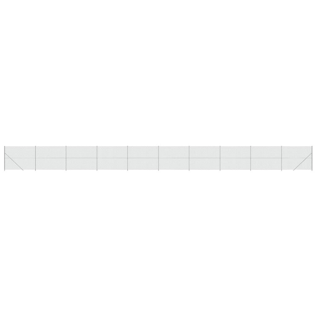 Vidaxl -Netzzaun mit Flansch 1,8x25 m silberfarben