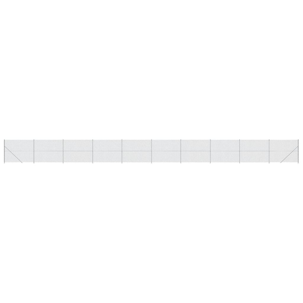 Vidaxl -Netzzaun mit Flansch 2,2 x 25 m silberfarben