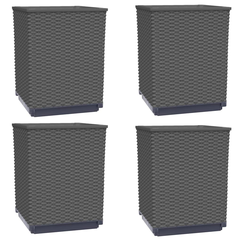 Vidaxx Pflanzgefäße 4 Stück 30x30x37 cm Polypropylen schwarz