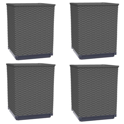 Vidaxx Pflanzgefäße 4 Stück 30x30x37 cm Polypropylen schwarz