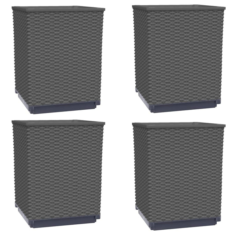 Vidaxx Pflanzgefäße 4 Stück 30x30x37 cm Polypropylen schwarz