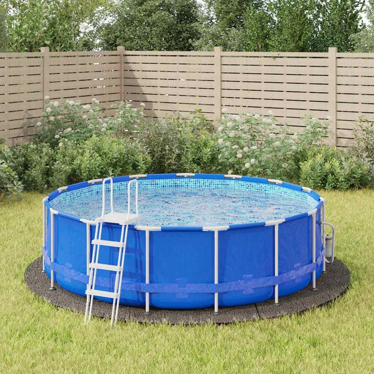 Vidaxx Schwimmbad-Bodenplane ø396 cm Polyester-Geotextil hellgrau
