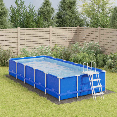 Vidaxx Schwimmbad-Bodenplane 640 x 321 cm, Polyester-Geotextil, hellgrau