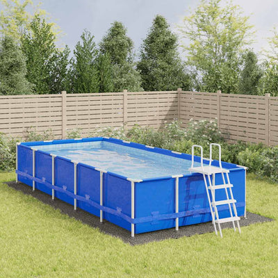 Vidaxx Schwimmbad-Bodenplane 820 x 420 cm, Polyester-Geotextil, hellgrau