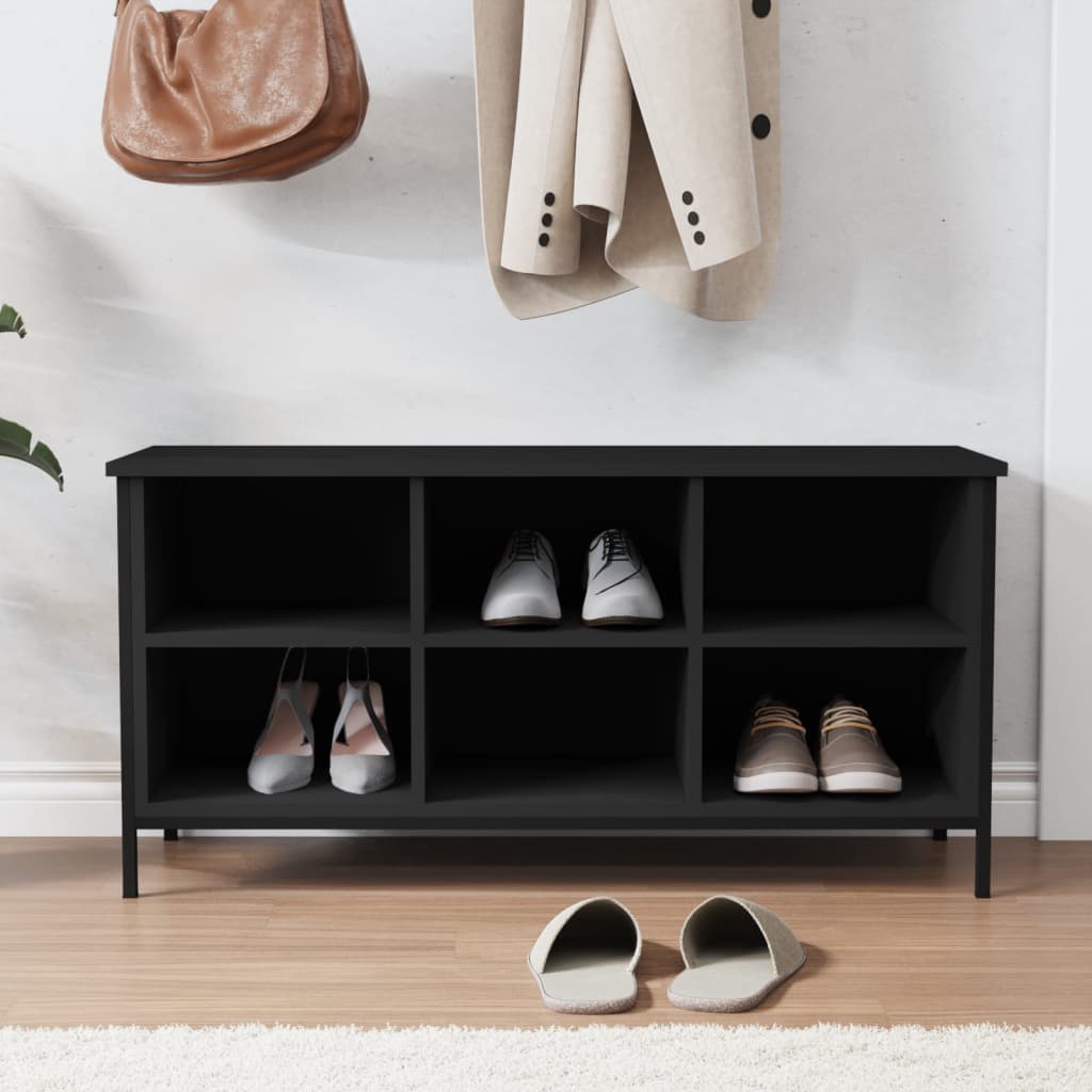 Vidaxl Schuhschrank 100x35x50 cm propertiertes Holzschwarz