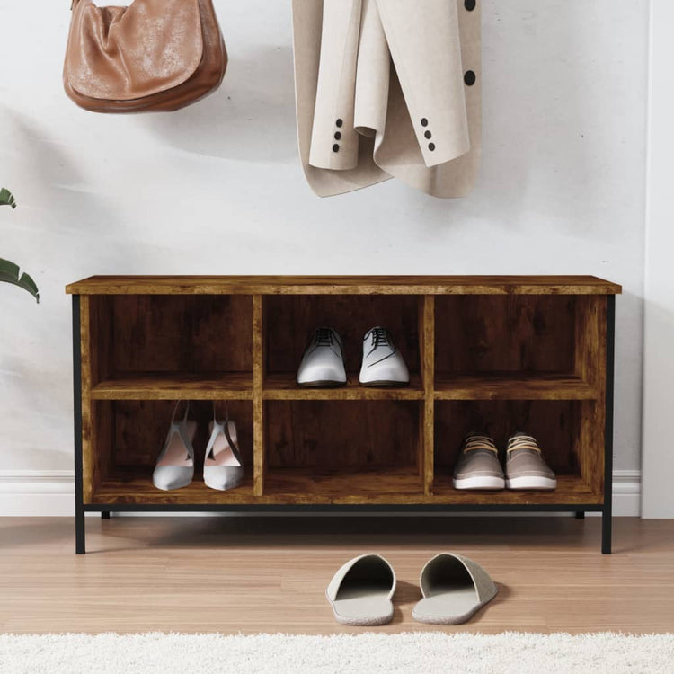 Vidaxl Schuhschrank 100x35x50 cm propertiertes Holzgeräuchchen -Eiche gefärbt