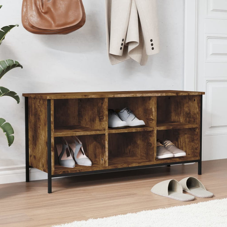 Vidaxl Schuhschrank 100x35x50 cm propertiertes Holzgeräuchchen -Eiche gefärbt