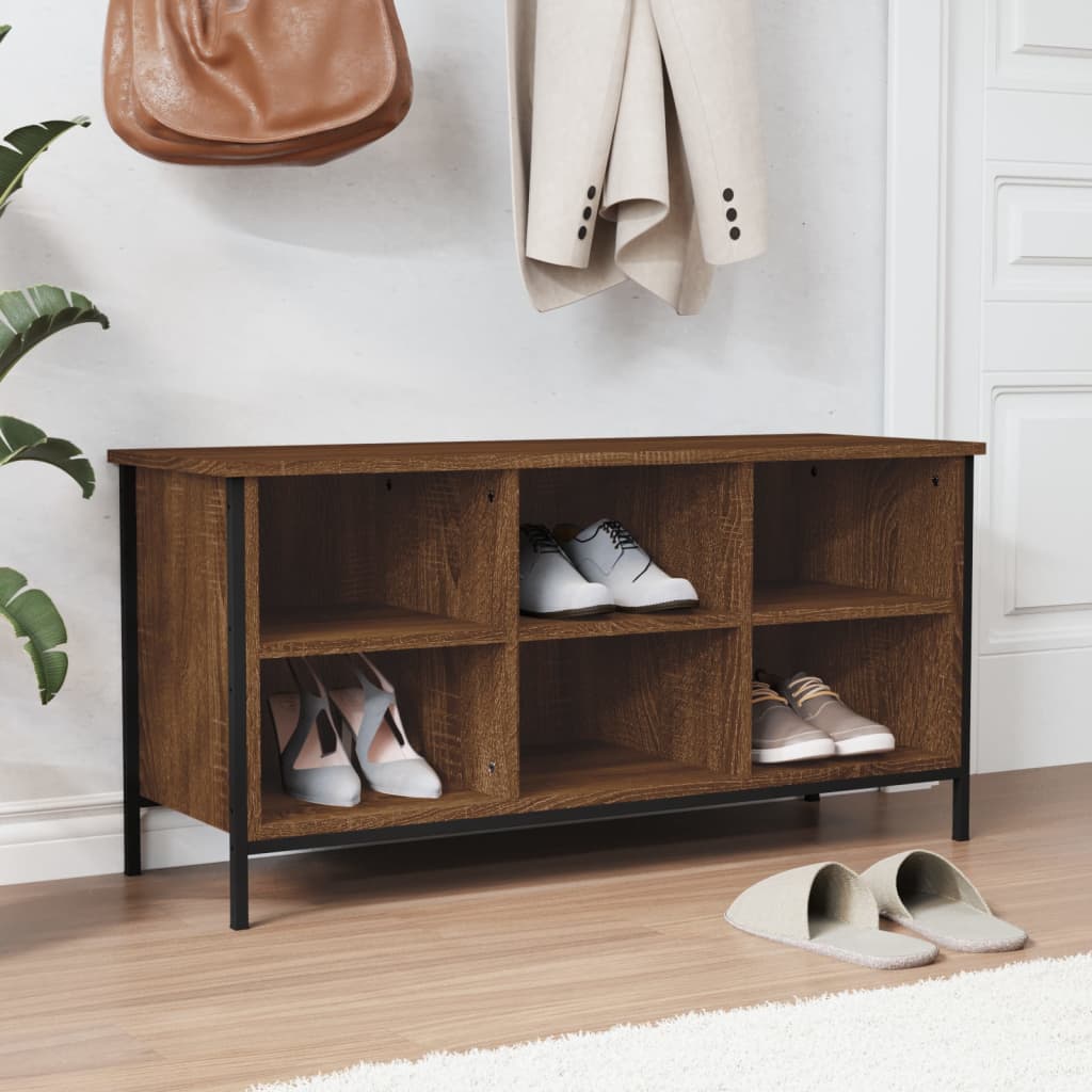 Vidaxl Schuhschrank 100x35x50 cm Eigenschaften Holzbraune Eiche Farbe