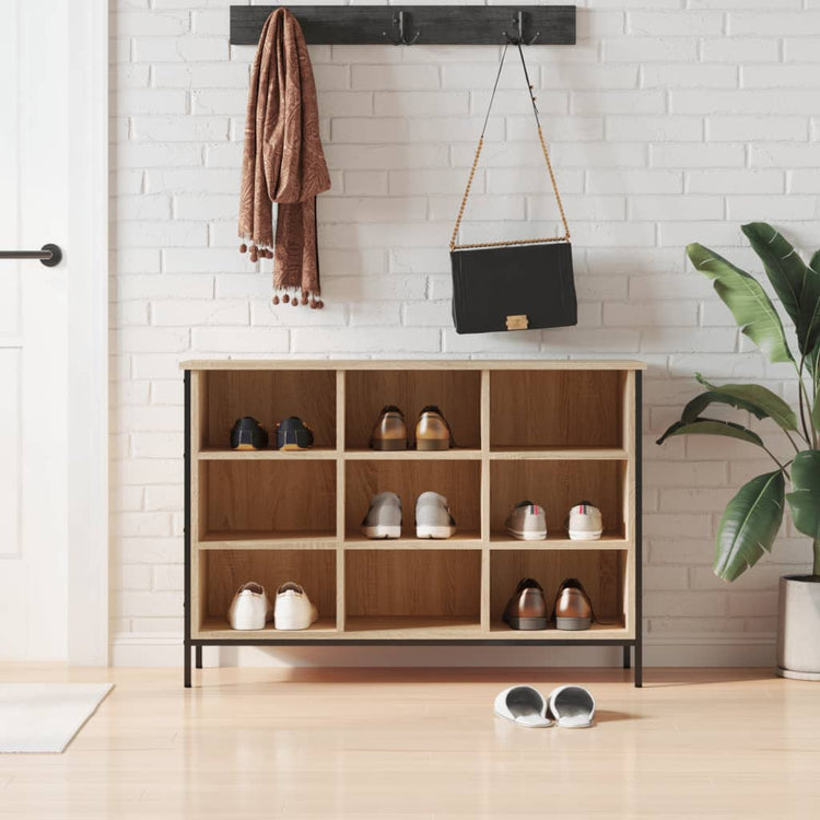 VIDAXL -Schuhschrank 100x35x70 cm Propertiertes Holz Sonoma Eiche gefärbt