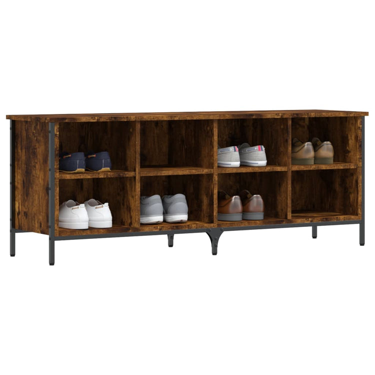 Vidaxl Schuhschrank 131x35x50 cm Eigenschaften mit geräuchertem Eichenbaus befördert